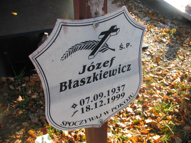 Józef Błaszkiewicz 1937 Brożec - Grobonet - Wyszukiwarka osób pochowanych